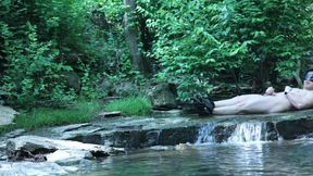 Flexing by the Waterfall, Trying to Sneak a Little Private Moment