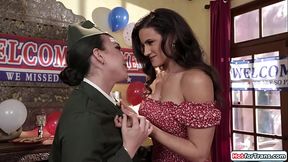 Trans soldier Kasey Kei fucks milf wife