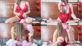 inflating and sucking balloons