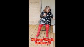 Mistress Victoria Teases you about being her ashtray subby as she smokes wmv