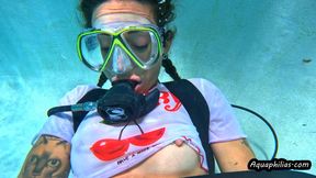 Aquaphilias- Mya Pleasure- Home from College and Plays on SCUBA in the Pool
