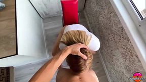 Hot Girl Passionate Sucking Dick and Doggy Fucking - Cum on Tits