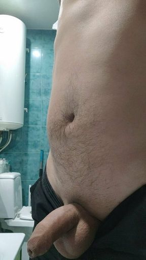 Morning handjob at bathroom