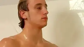 Blond Wrestler Hunk Taking A Shower