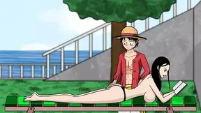 Sexy Nico Robin Exposes Her Bare Body Under Sunny Skies, One Piece Style