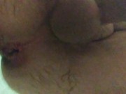 Penetration of a big toy for the first time in weeks
