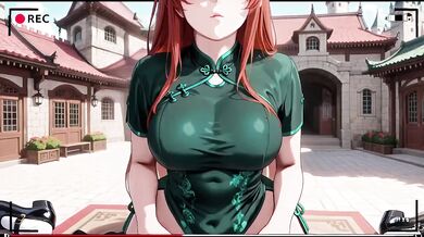 Emerald Qipao Slut Kneeling In The Eastern Courtyard