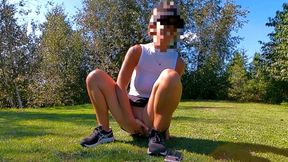 Quick Masturbation & squirt on public golf course