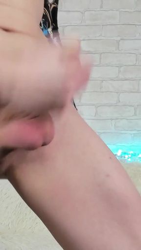 Beautiful skinny trans woman fingering a big dick   Clip 1