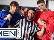 MEN - Hunky Players Dom King, Malik Delgaty Cooperate To Spitroast The referee Mateo Zagal