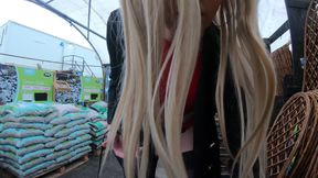 Horny crossdresser in discount store