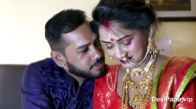 Young Indian bride Sudipa celebrates her wedding night with passionate creampie sex