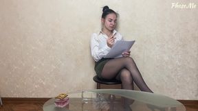 Amber Strips Out of Her Outfit After Long Day at Work