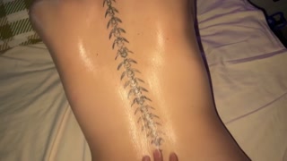 my stepsister gave me a massage that ended with rough sex!