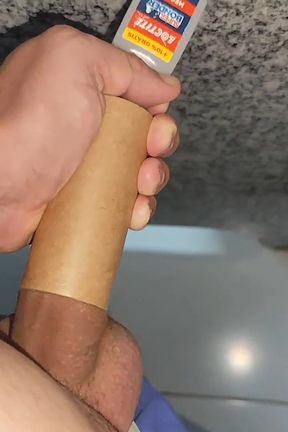 Big Straight Cock Stuck Fucks Full of Glue.