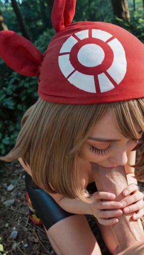Beautiful hentai babe gives a delicious blowjob