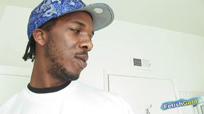 Horny ebony MILF hires a black plumber to fuck her wet pussy in bathroom