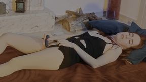 1 Of 2: Isabella Relaxes By The Fire, Feeling Her Own Heat. Finn Joins And She Hungers For His Cock