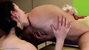 Grannies and step moms fuck young lesbian meat