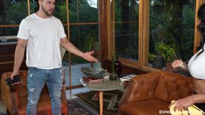 Watch Duncan Saint and Mariana Martix deepthroat and fuck their coworker's big uncut cock