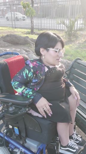 Exotic Wheelchair Cripple Slut Gets Pick up in Public!   Clip 1