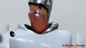 The new blowjob function of the droid is tested, and it is really creamed off