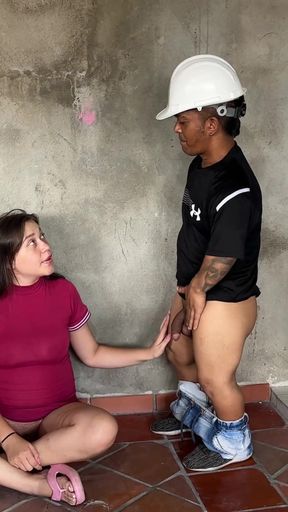 Captivating moment from &quot;Little engineer fucks a pregnant girl in exchange for giving an inspection of her house and ends&quot;