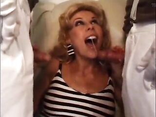 Blond cutie gets hard banged by midgets