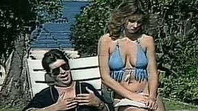 Sweet and sensual redhead white milf on the bed with a curly haired dude