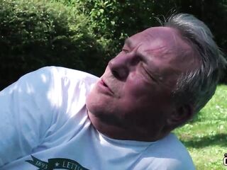 Super hawt teen bangs grand-dad hardcore and swallows his moist jizz flow