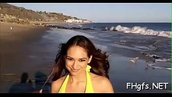 Dazzling brunette perfection Sara gives donga a nice sucking