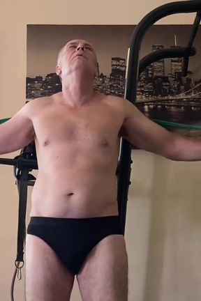 Man Solo Masturbation and Gym
