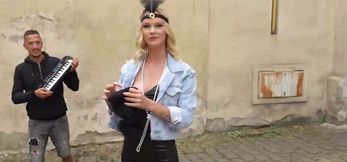 Colossal titted blonde Ariela Donovan gets paid to be f