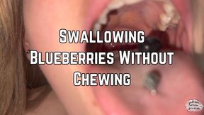 Swallowing Blueberries Without Chewing 1080p | Open Mouth Swallowing | Uvula | Mouth Fetish