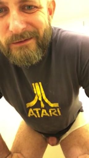 Horny Dad whips it out at work