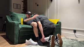 Sniffs Boyfriend's Dirty Socks After Work and Gets Cum Inside