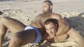 Beach naked wrestling