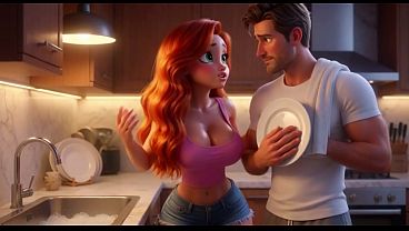 Steamy Night Alone: Young Woman Gives In to Passion with Stepfather on the Sofa (AI generated)