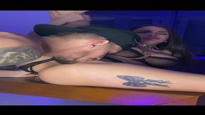 Deep throating wet blowjob leads to rough and kinky bondage session with