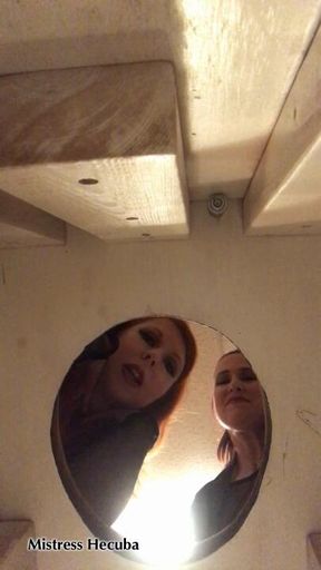 Double Domme toilet fetish pov