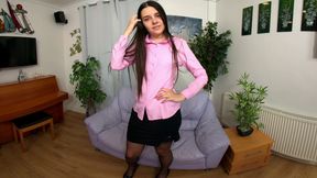 Emmeline Secretary with Black Stockings - 8K VR