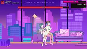 Cute Anime Chick Seduces You in Neon Fantasy Game Day 1 Scene