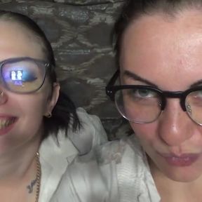 Two business women taunt you with their mouths &amp; tongues before eating you whole!