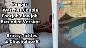 EXTENDED VERSION Peeper FJ BJ - Bratty Tickles Is it A Candid Voyeur Blowjob And Footjob Or Is It She An Exhibitionist Cock Sucking Foot Slut MP4