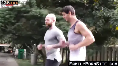 Hairy Dad Drilling Step Son's Ass After Work Out" or "Post Gym BareBack Fuck with Daddy!