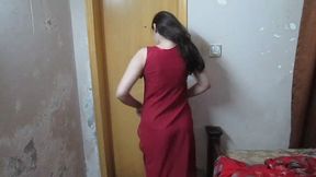 Pakistani Desi Beauty in Red Lingerie for Hot Sex