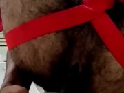 Flaco peludo se masturba muy rápido el ano
