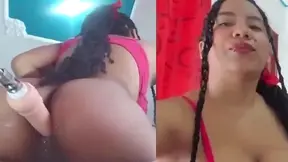 Ebony Chick With Big Boobs Enjoys Solo Pleasures at Home Video Playtime