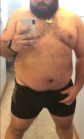 Fat Bear Stroking His Big Cock 6