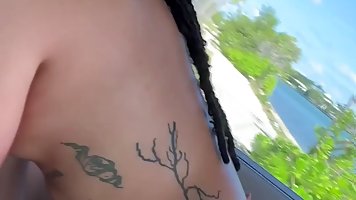 Amature brunette rides BBC in the car and swallows cum